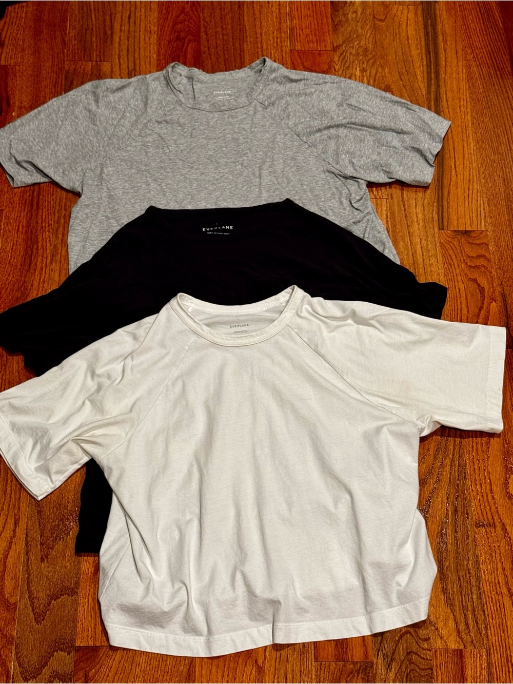 Everlane Women's Tee Bundle Lot of 3 Black White Gray Size Large - Picture 1 of 9